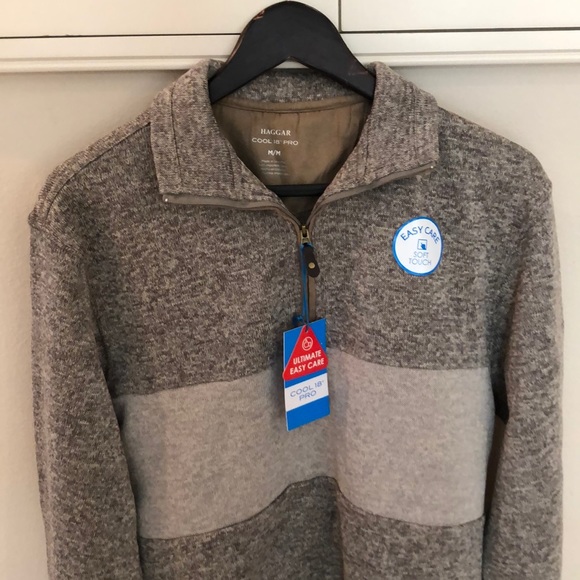 Haggar Gray Collared Long sleeve Sweater SzMedium - Picture 2 of 12